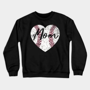 Baseball Softball Heart Mom Mothers Day Crewneck Sweatshirt